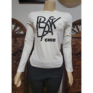 GF FERRE T-shirt Graphic Women's Long sleeve crew neck shirt FITS XS Off White#C